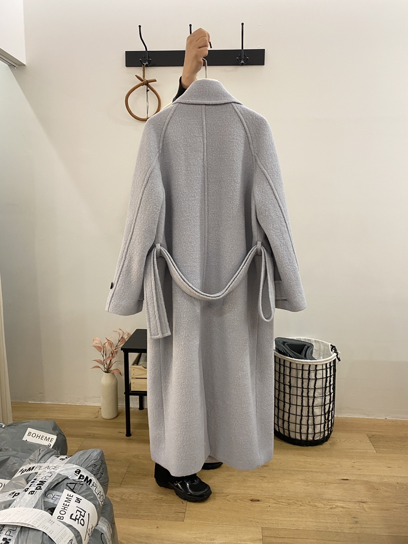 BOHEME東大門㊣代購女裝新款時尚熱賣真品人氣中長款大衣羊毛BOHEME中長款大衣