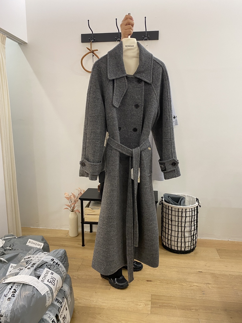 BOHEME東大門㊣代購女裝新款時尚熱賣真品人氣中長款大衣羊毛BOHEME中長款大衣圖色4
