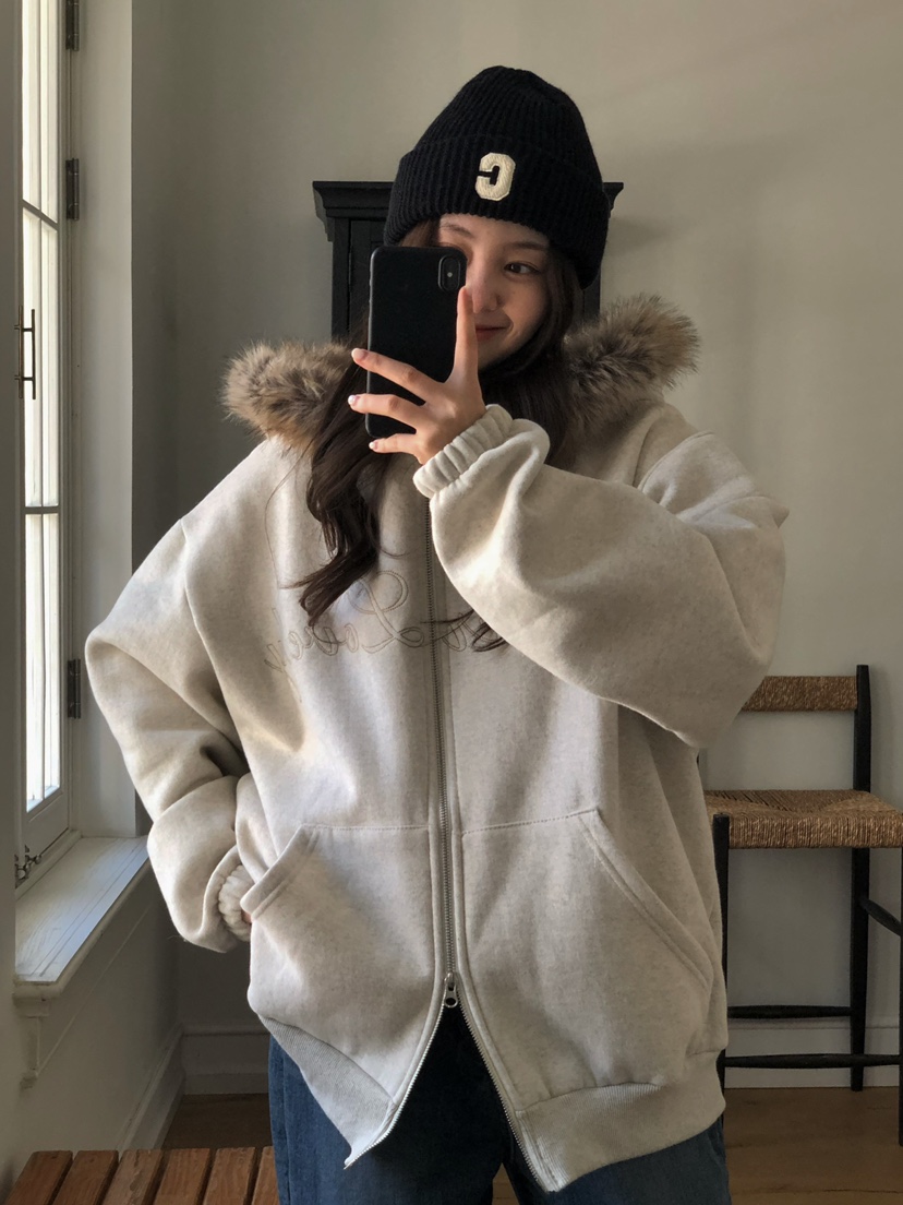 ONDO-P東大門㊣代購女士新品熱賣職業真品休閑夾克浣熊兜帽ONDO-P夾克