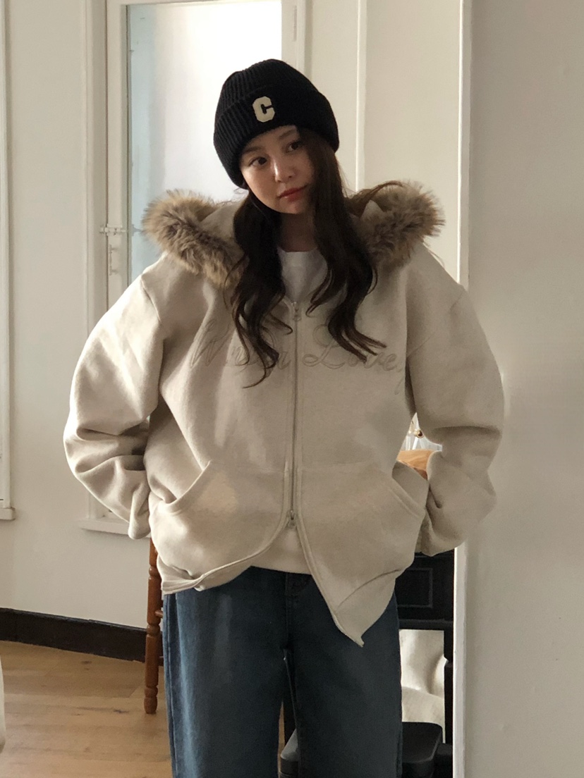 ONDO-P東大門㊣代購女士新品熱賣職業真品休閑夾克浣熊兜帽ONDO-P夾克