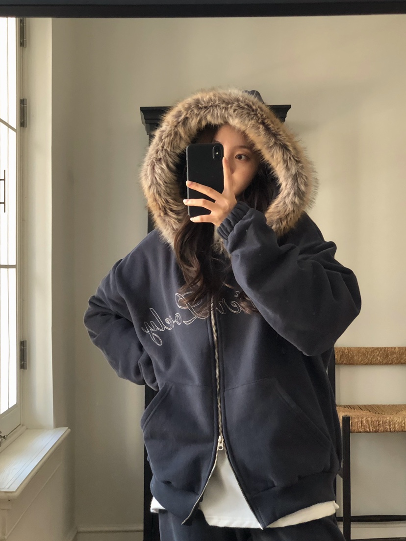 ONDO-P東大門㊣代購女士新品熱賣職業真品休閑夾克浣熊兜帽ONDO-P夾克圖色2