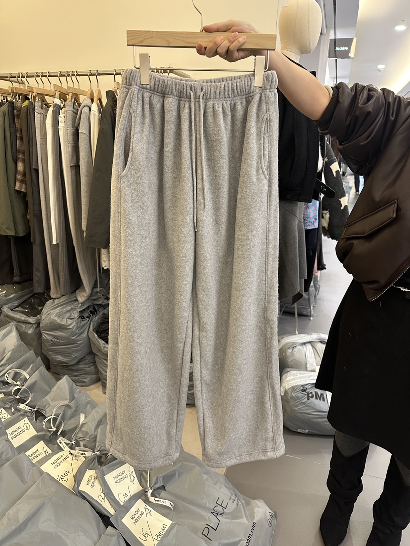 MONDAYMORING東大門㊣直郵女裝新款休閑職業時尚休閑褲抓絨MONDAYMORING休閑褲圖色1