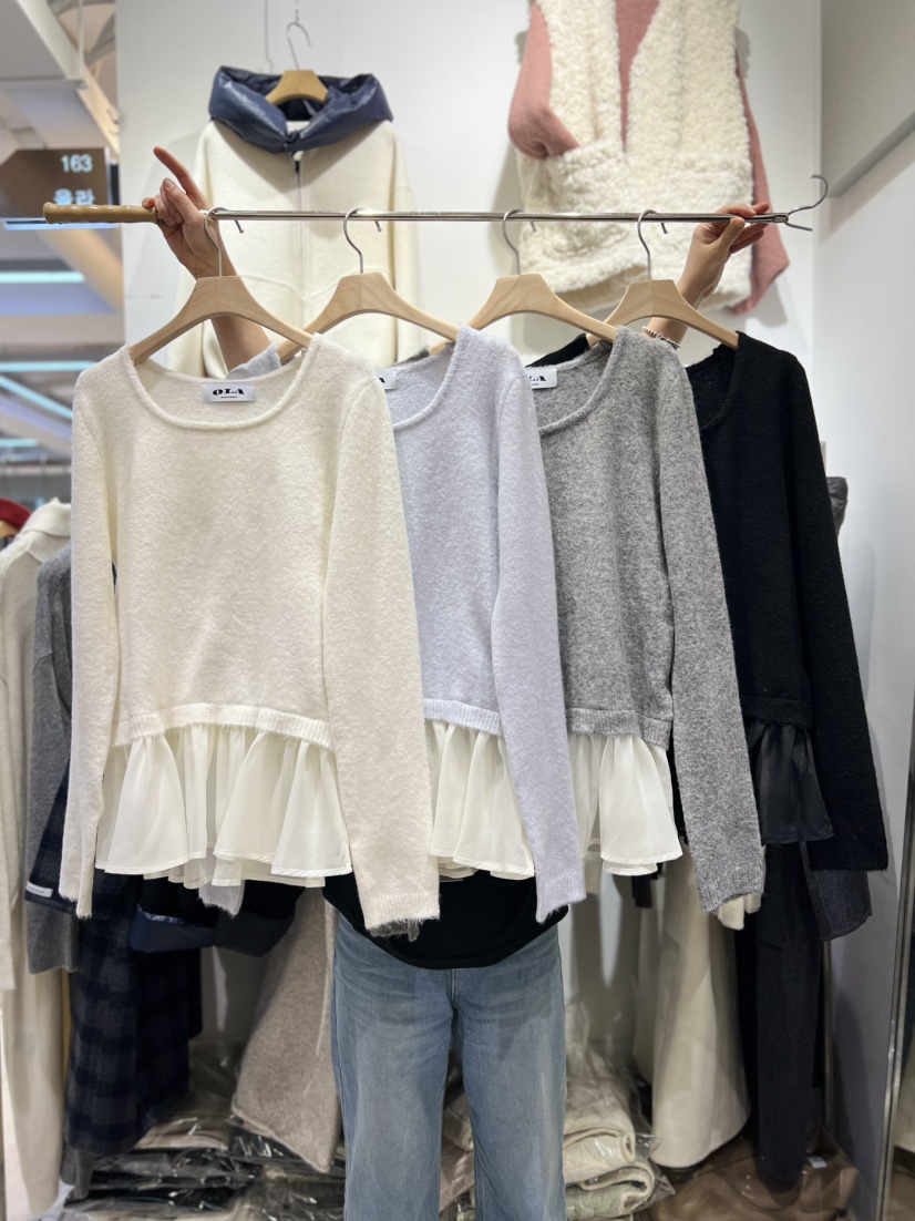 OLA東大門㊣實拍女裝新品職業熱賣人氣休閑推薦真品25秋冬針織衫mellor/OLA針織衫