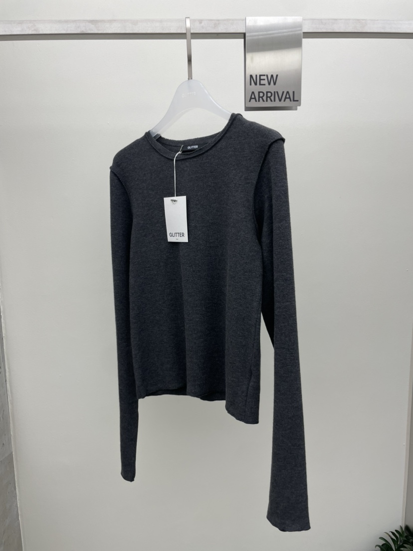 GLITTER東大門㊣實拍女裝新品25秋冬職業真品人氣熱賣長袖T恤GLITTER長袖T恤圖色3