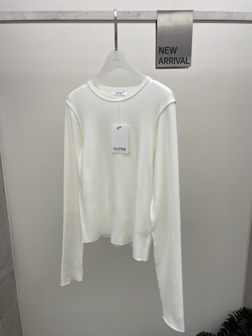 GLITTER東大門㊣實拍女裝新品25秋冬職業真品人氣熱賣長袖T恤GLITTER長袖T恤圖色4