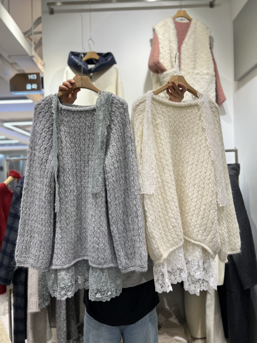 OLA韓國代購㊣女士新款熱賣真品推薦職業時尚人氣針織衫含脖帶mellor/OLA針織衫