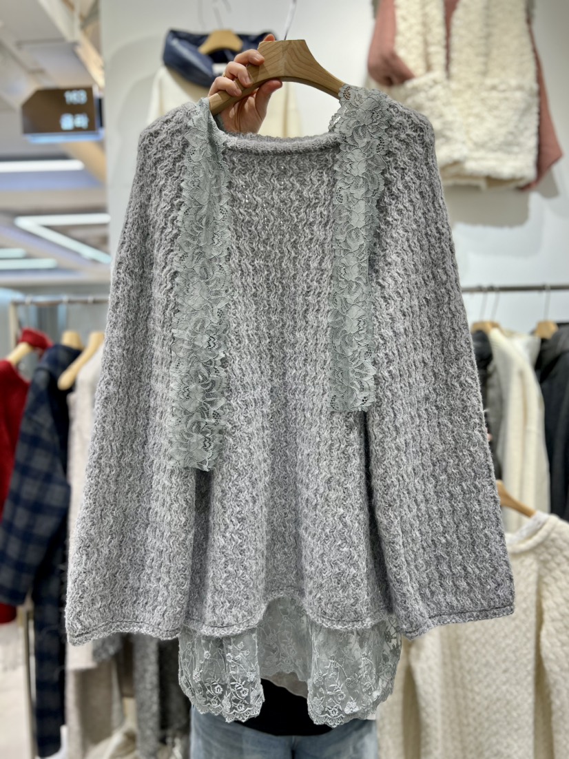 OLA韓國代購㊣女士新款熱賣真品推薦職業時尚人氣針織衫含脖帶mellor/OLA針織衫圖色2