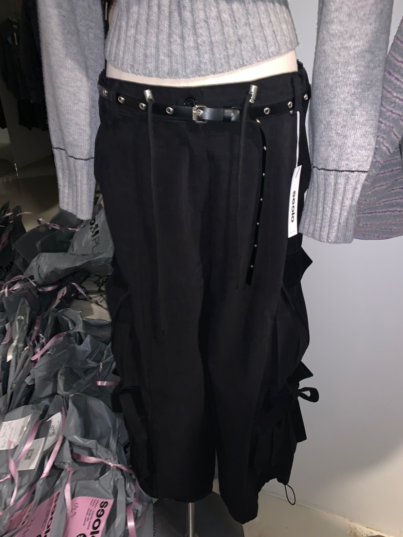 SEOLO東大門㊣直郵女士新品真品熱賣時尚推薦休閑休閑褲口袋Seolo seoul休閑褲