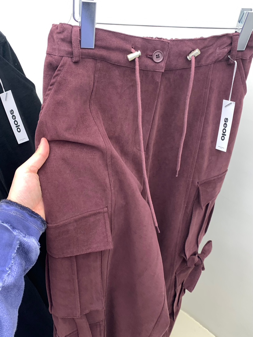SEOLO東大門㊣直郵女士新品真品熱賣時尚推薦休閑休閑褲口袋Seolo seoul休閑褲