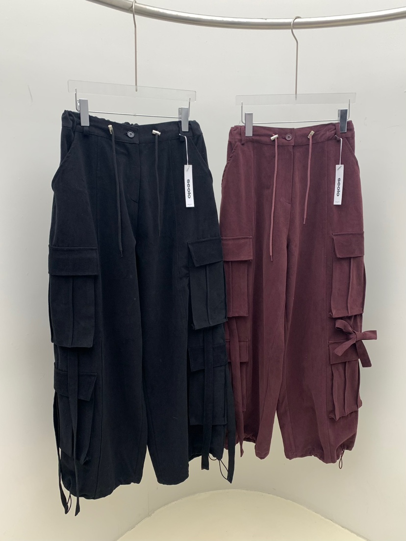 SEOLO東大門㊣直郵女士新品真品熱賣時尚推薦休閑休閑褲口袋Seolo seoul休閑褲