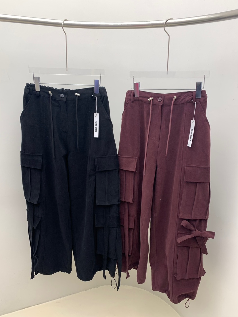 SEOLO東大門㊣直郵女士新品真品熱賣時尚推薦休閑休閑褲口袋Seolo seoul休閑褲