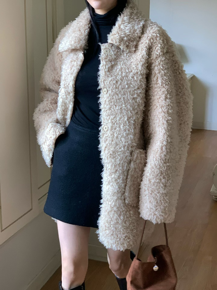 BINUS東大門㊣直郵女士新品熱賣職業時尚推薦休閑25秋冬短款大衣BINUS短款大衣