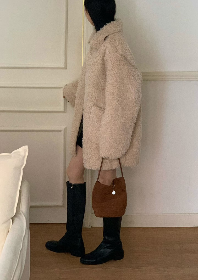 BINUS東大門㊣直郵女士新品熱賣職業時尚推薦休閑25秋冬短款大衣BINUS短款大衣