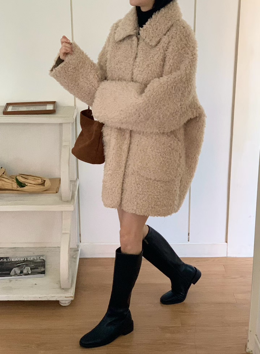 BINUS東大門㊣直郵女士新品熱賣職業時尚推薦休閑25秋冬短款大衣BINUS短款大衣