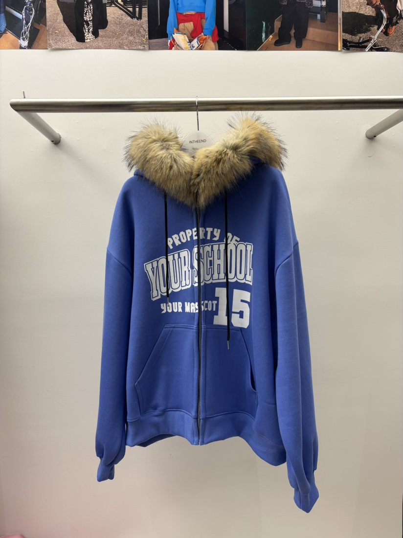 INTHEEND東大門㊣實拍女士新品真品推薦夾克連帽拉鏈衫浣熊INTHEEND夾克圖色1