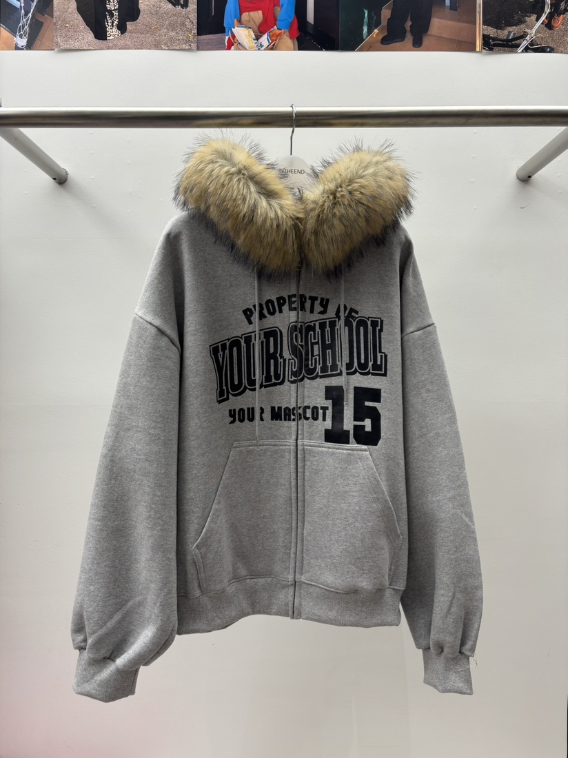 INTHEEND東大門㊣實拍女士新品真品推薦夾克連帽拉鏈衫浣熊INTHEEND夾克圖色3