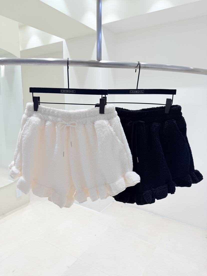 CORAL東大門㊣直郵女士新款推薦25秋冬熱賣真品職業短褲荷葉邊CORAL短褲