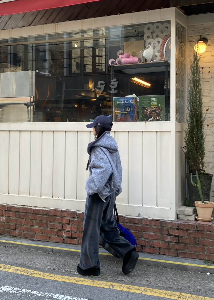 OUPPT韓國代購㊣女裝新品真品人氣職業25秋冬推薦休閑褲絲絨OUPPT休閑褲