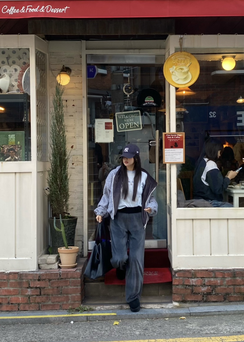 OUPPT韓國代購㊣女裝新品真品人氣職業25秋冬推薦休閑褲絲絨OUPPT休閑褲