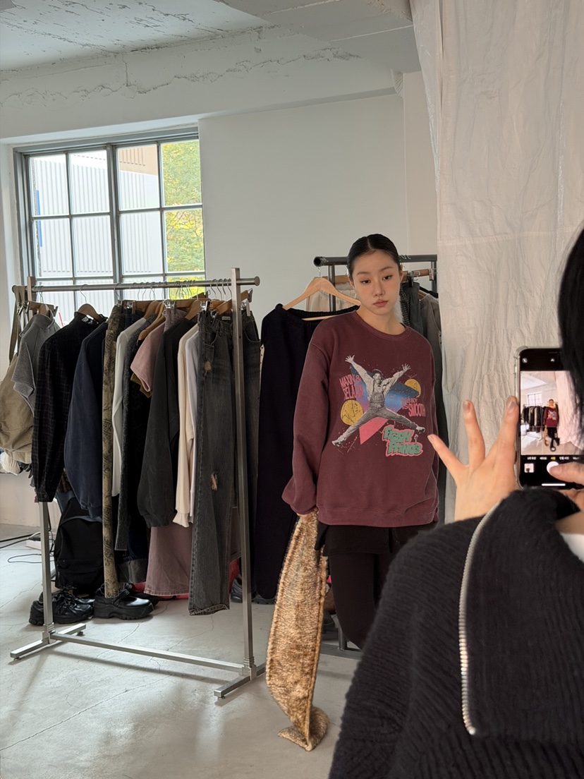 SUNDER MARKET東大門㊣直郵女士新款職業時尚真品25秋冬衛衣SUNDER MARKET衛衣