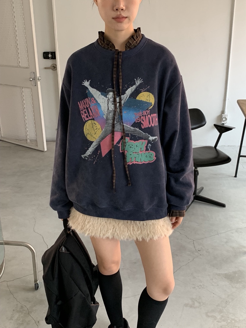 SUNDER MARKET東大門㊣直郵女士新款職業時尚真品25秋冬衛衣SUNDER MARKET衛衣圖色1