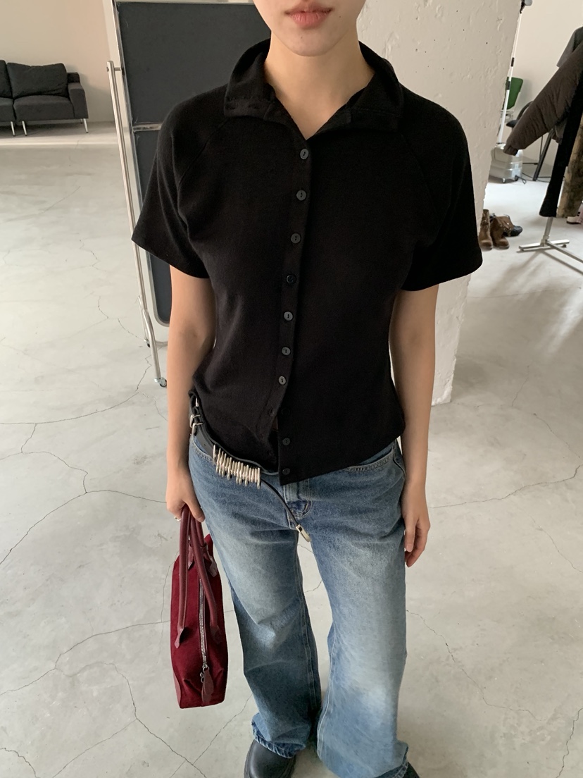 SUNDER MARKET東大門㊣代購女士新款熱賣推薦真品職業T恤紐扣SUNDER MARKETT恤