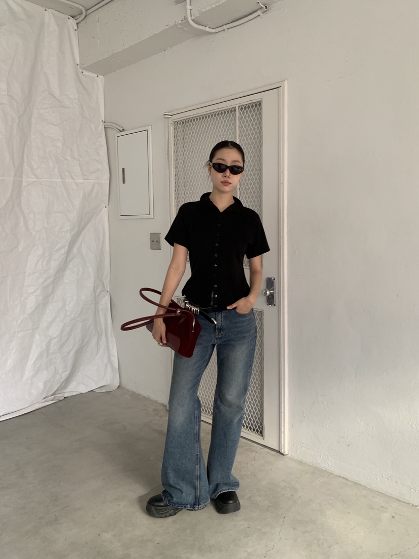 SUNDER MARKET東大門㊣代購女士新款熱賣推薦真品職業T恤紐扣SUNDER MARKETT恤