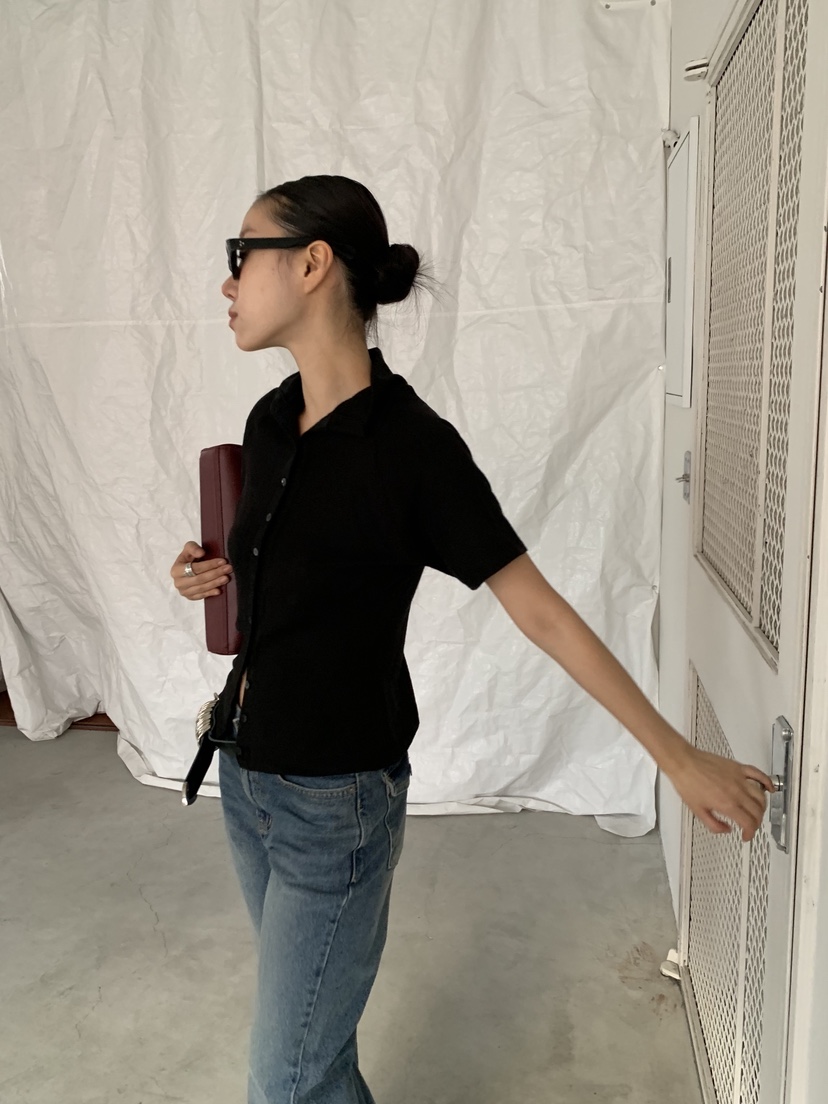 SUNDER MARKET東大門㊣代購女士新款熱賣推薦真品職業T恤紐扣SUNDER MARKETT恤