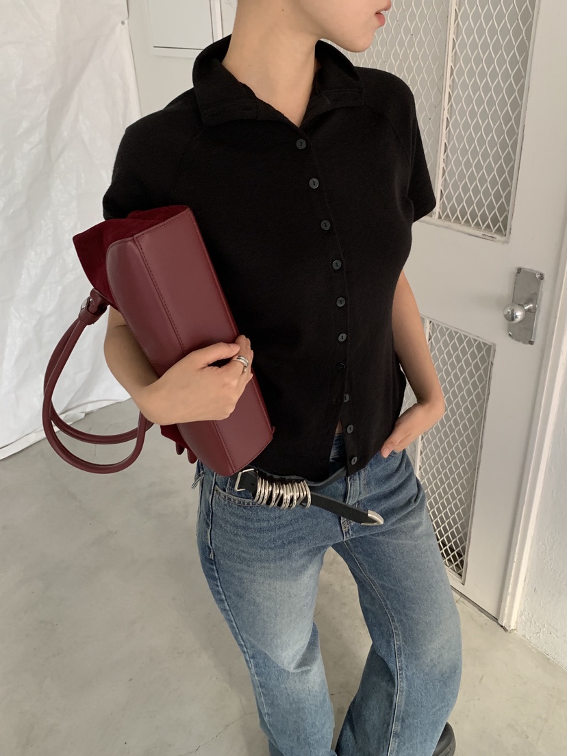 SUNDER MARKET東大門㊣代購女士新款熱賣推薦真品職業T恤紐扣SUNDER MARKETT恤