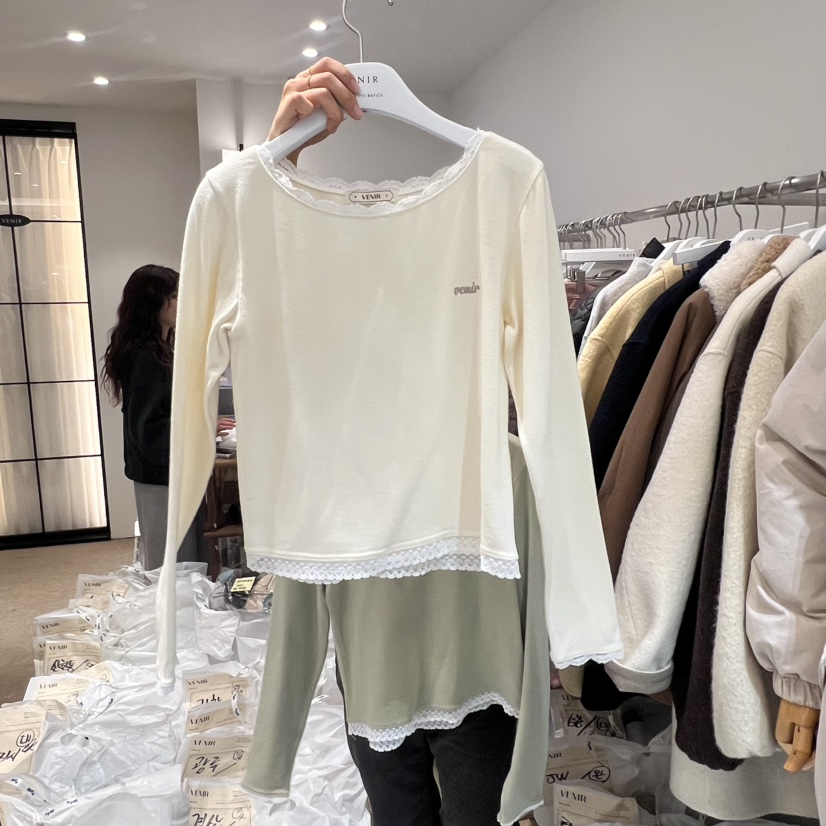 VENIR-a東大門㊣代購女裝新品25秋冬熱賣推薦人氣職業長袖T恤VENIR-a長袖T恤圖色1