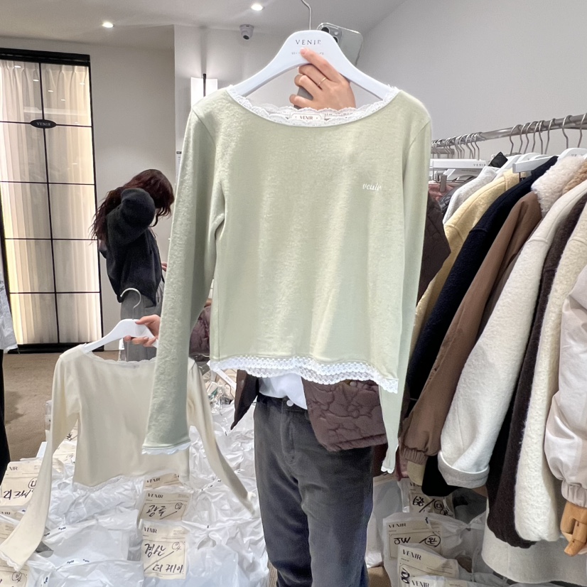 VENIR-a東大門㊣代購女裝新品25秋冬熱賣推薦人氣職業長袖T恤VENIR-a長袖T恤圖色2