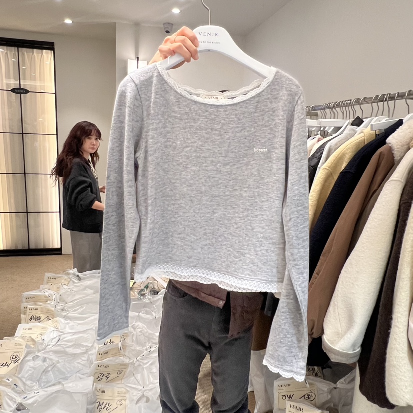 VENIR-a東大門㊣代購女裝新品25秋冬熱賣推薦人氣職業長袖T恤VENIR-a長袖T恤圖色3