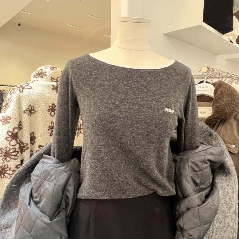 VENIR-a東大門㊣代購女裝新品25秋冬熱賣推薦人氣職業長袖T恤VENIR-a長袖T恤圖色4