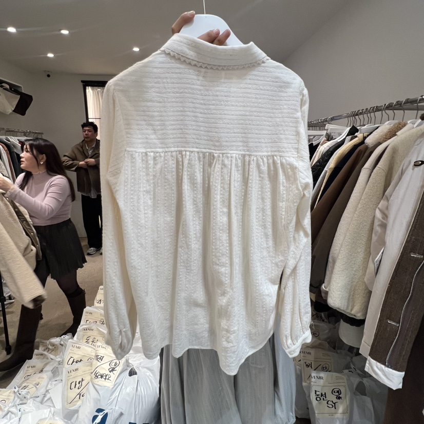 VENIR-a東大門㊣代購女士新品熱賣職業25秋冬休閑襯衫蕾絲衫VENIR-a襯衫/蕾絲衫
