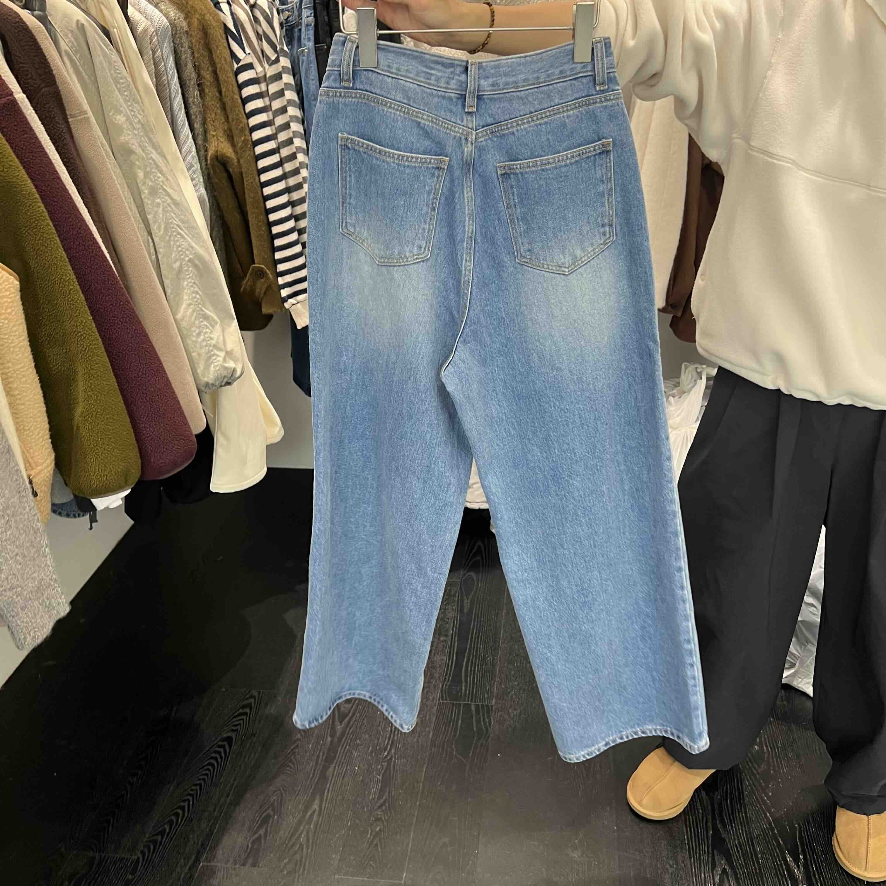 TAFFETA東大門㊣代購女裝新款25秋冬人氣推薦熱賣牛仔褲拉絨TAFFETA牛仔褲