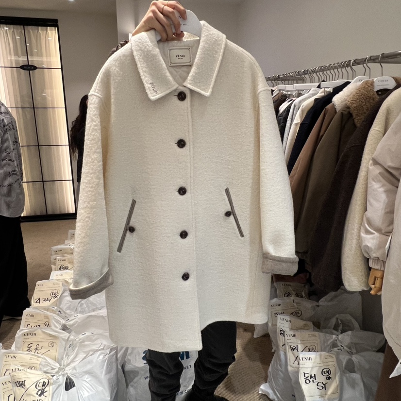VENIR-a東大門㊣實拍女士新款25秋冬時尚推薦熱賣中長款大衣VENIR-a中長款大衣圖色1