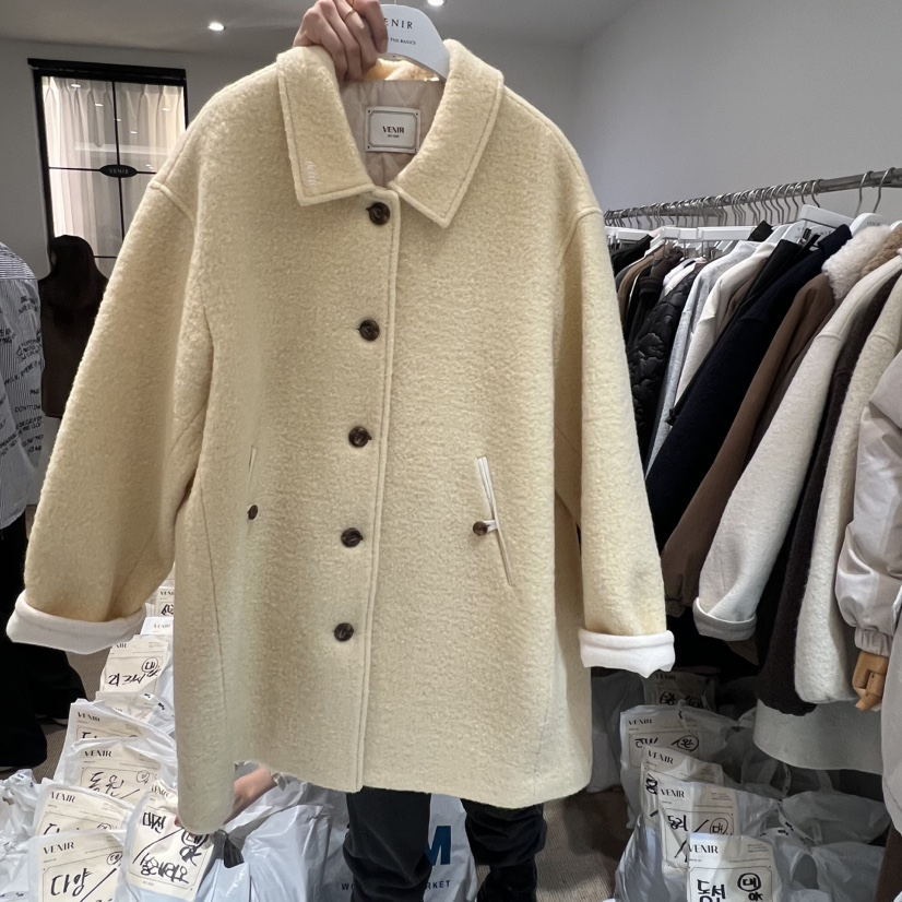 VENIR-a東大門㊣實拍女士新款25秋冬時尚推薦熱賣中長款大衣VENIR-a中長款大衣圖色2