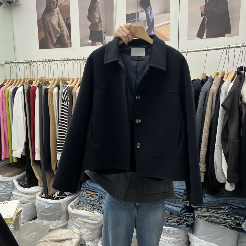 MOI-A韓國直郵㊣女士新品休閑推薦真品時尚人氣短款大衣手工MOI-A短款大衣圖色1