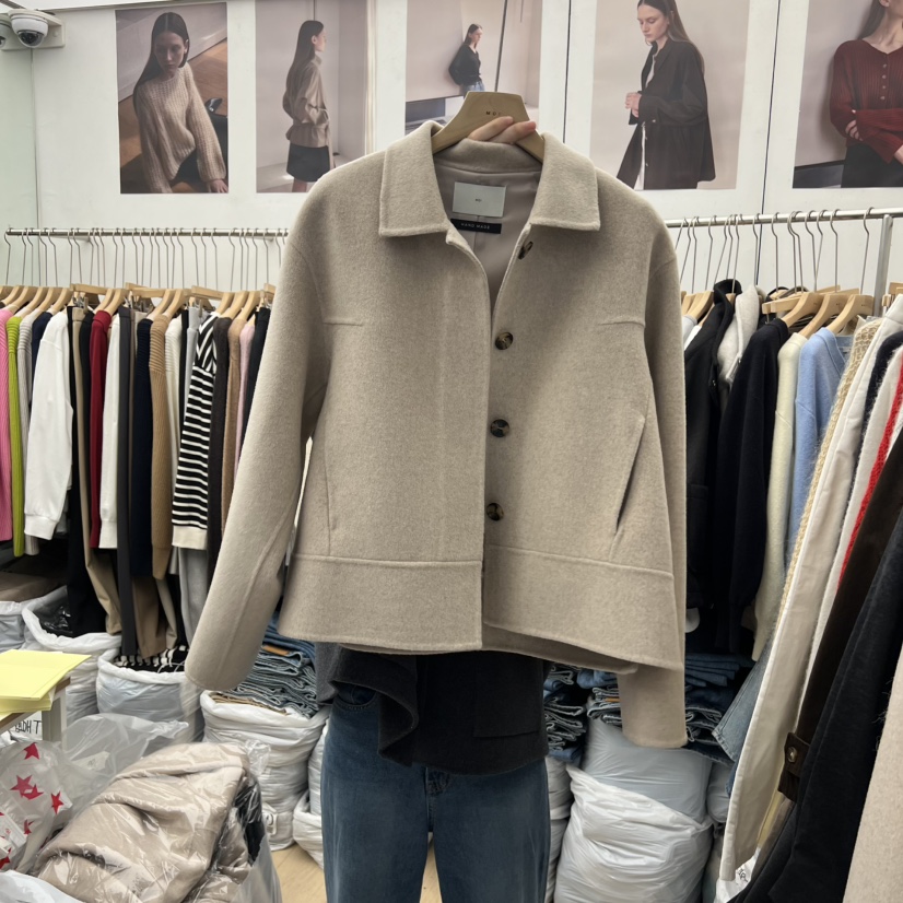 MOI-A韓國直郵㊣女士新品休閑推薦真品時尚人氣短款大衣手工MOI-A短款大衣圖色2