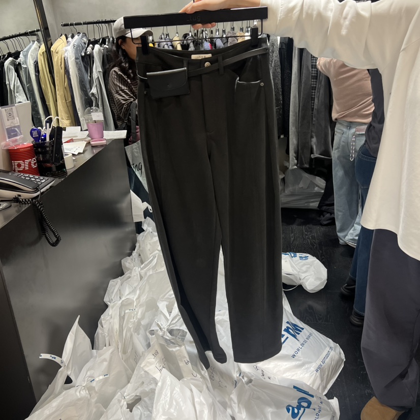 TUG東大門㊣代購女裝新款推薦休閑真品休閑褲不含腰帶針織褲TUG休閑褲圖色1