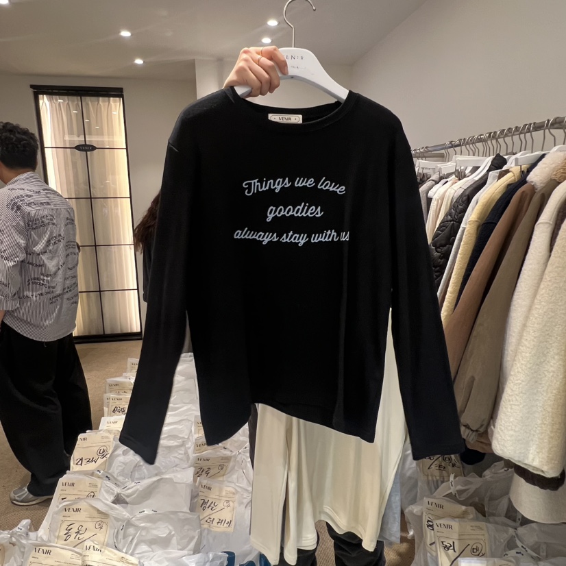 VENIR-a韓國直郵㊣女裝新款熱賣真品人氣時尚職業推薦長袖T恤VENIR-a長袖T恤圖色5