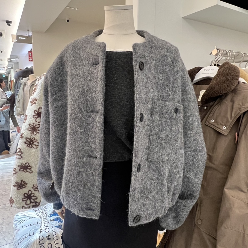 VENIR-a東大門㊣直郵女裝新品真品職業休閑25秋冬短款大衣棉VENIR-a短款大衣圖色3