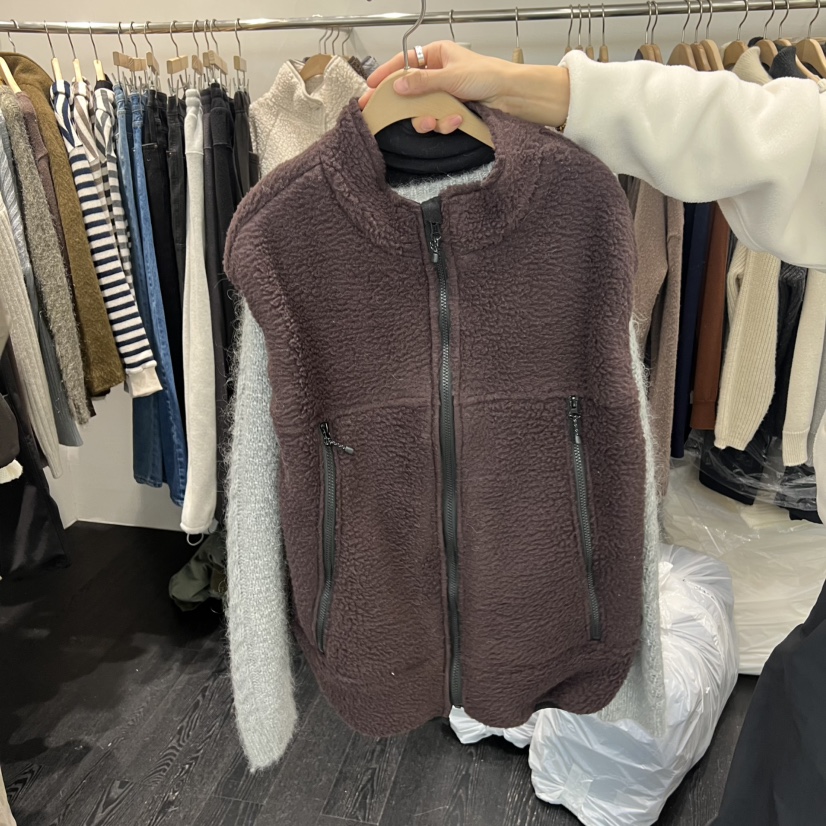 TAFFETA東大門㊣實拍女裝新款人氣時尚休閑馬甲不含內搭抓絨TAFFETA馬甲圖色3