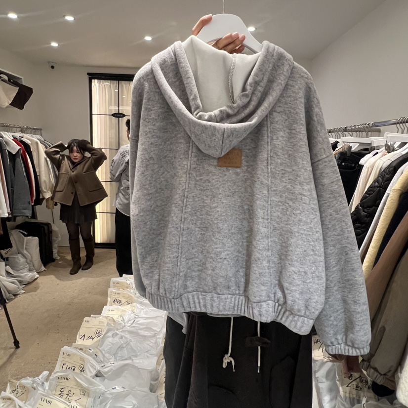 VENIR-a韓國直郵㊣女士新品職業真品25秋冬推薦衛衣拉鏈加絨VENIR-a衛衣
