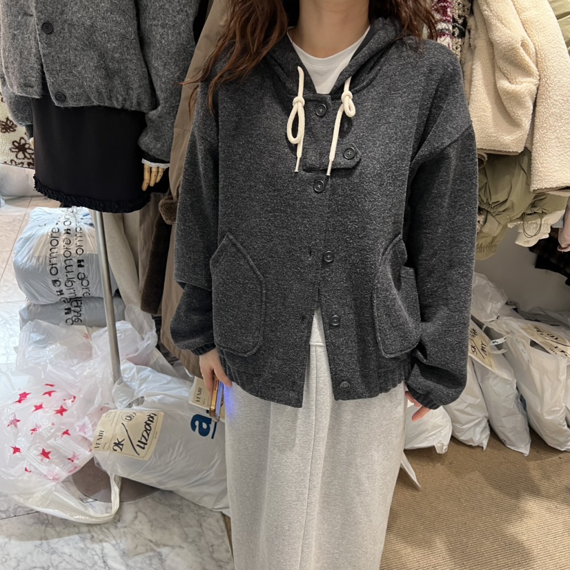 VENIR-a韓國直郵㊣女士新品職業真品25秋冬推薦衛衣拉鏈加絨VENIR-a衛衣圖色1