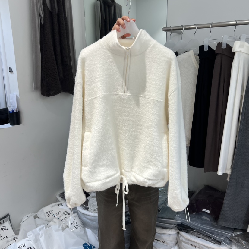 AUBE韓國代購㊣女裝新款推薦人氣真品休閑25秋冬衛衣加絨拉鏈AUBE衛衣圖色2