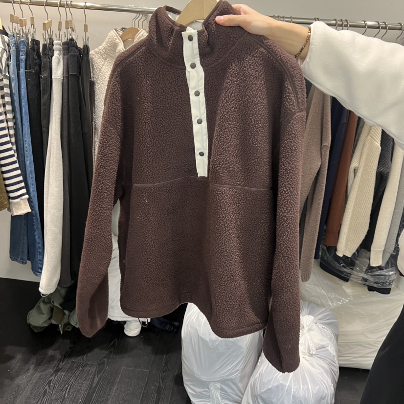 TAFFETA東大門㊣實拍女裝新款25秋冬職業衛衣不含內搭羊毛保暖TAFFETA衛衣圖色2