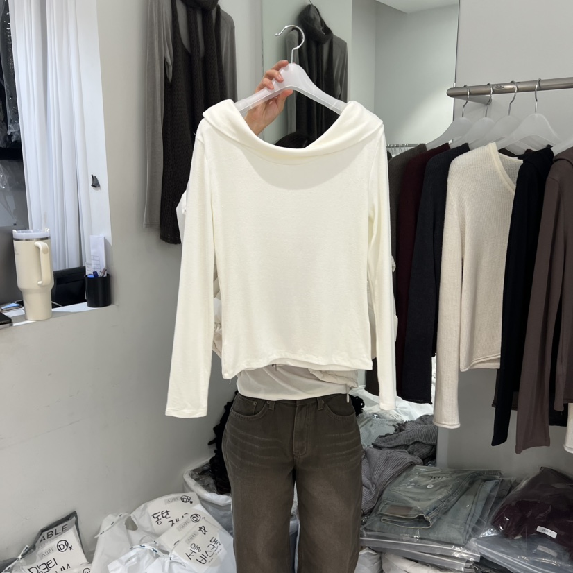 AUBE東大門㊣實拍女裝新品熱賣職業真品休閑時尚25秋冬長袖T恤AUBE長袖T恤