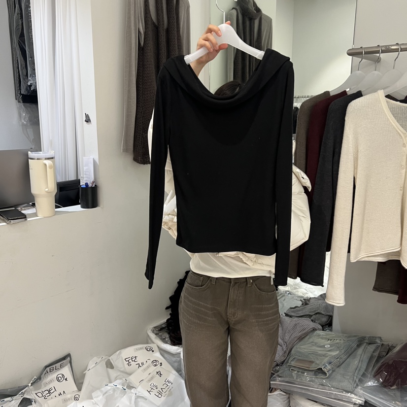 AUBE東大門㊣實拍女裝新品熱賣職業真品休閑時尚25秋冬長袖T恤AUBE長袖T恤圖色3