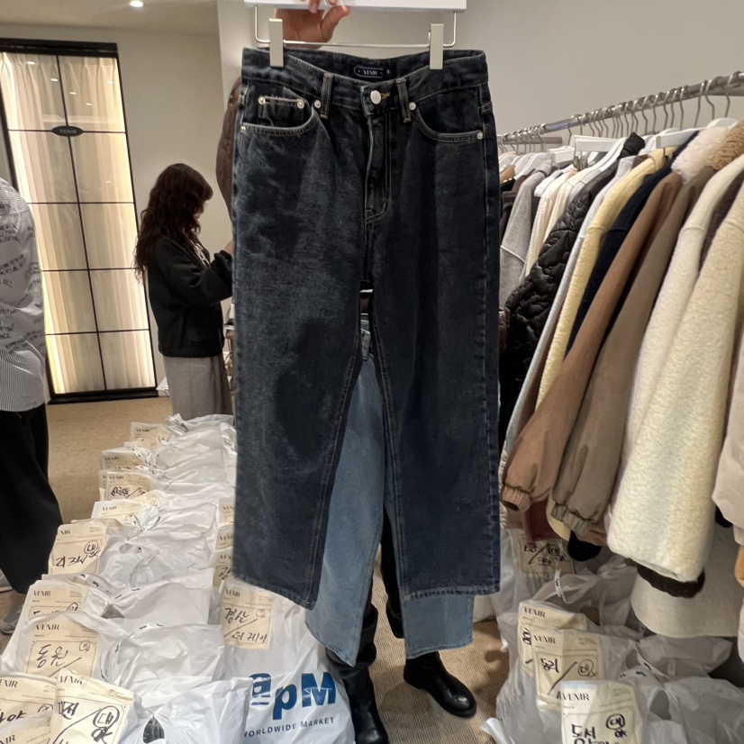 VENIR-a東大門㊣直郵女士新款休閑時尚熱賣職業牛仔褲拉絨VENIR-a牛仔褲圖色1